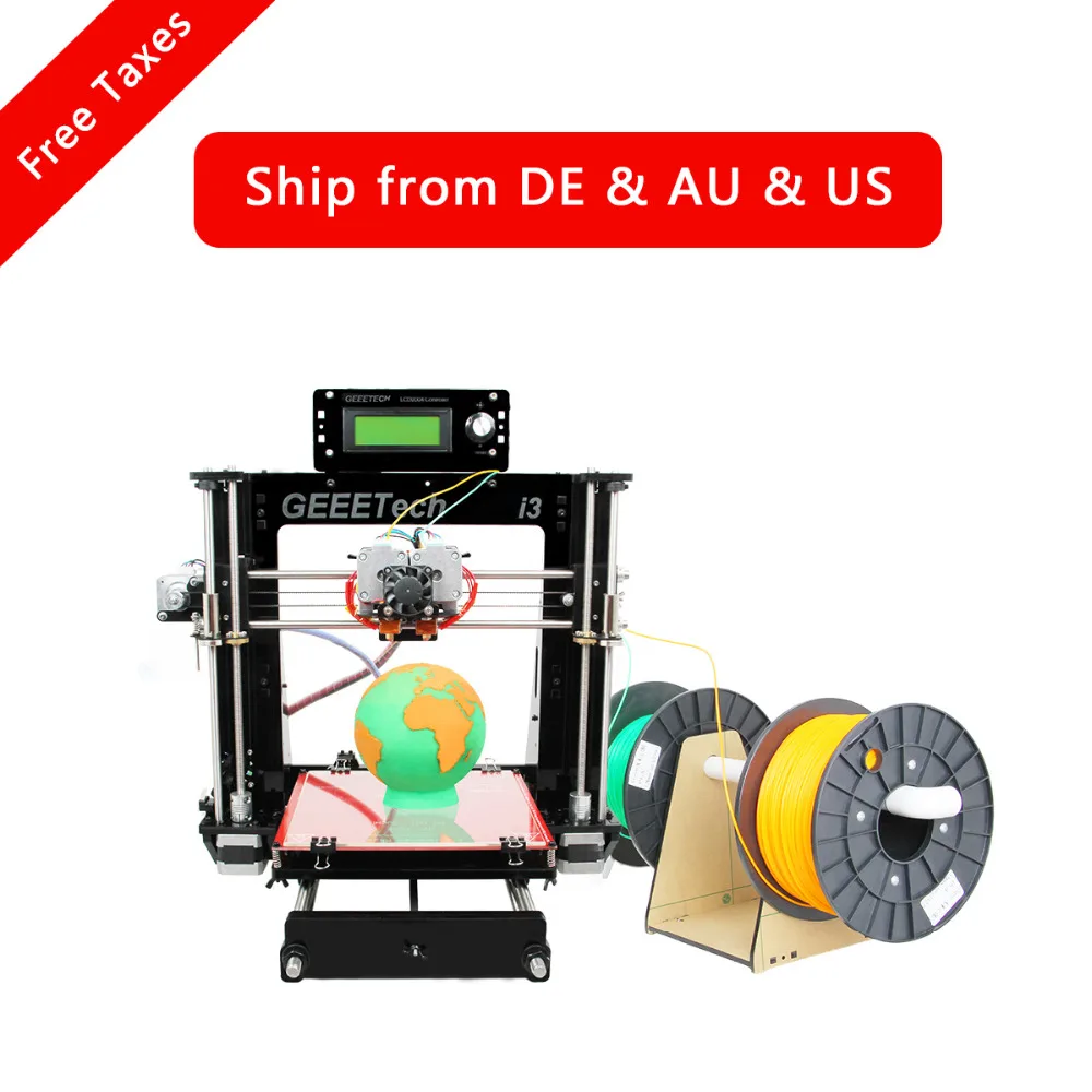 Geeetech I3 Pro C 3D Printer Dual Extruder Prusa Two-Color Printing High Resolution Impressora LCD2004 GT2560 Contro Board