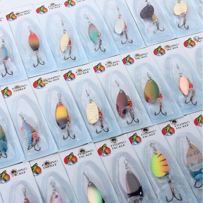 

Free shipping Lot 30 Pcs Assorted Spoon Metal Fishing Lure Spinner Baits Spoon Hook