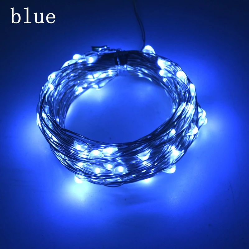 100/200 светодиоды и солнечные лампы света Водонепроницаемый светодиодный Медный провод шнура для отдыха на открытом воздухе светодиодный полосы для рождественской вечеринки лампа для декорации на свадьбу - Испускаемый цвет: Blue