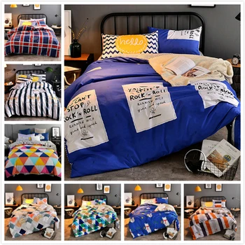 

2018 New Creative Pattern Duvet Cover 3/4 pcs Bedding Set Adult kids Child Soft Bed Linens Single Double Queen King Size 180x220