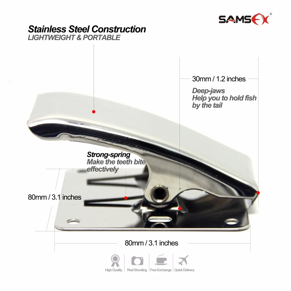 SAMSFX Fish Cleaning Board Tools Fillet Clamp w//Screws Deep-Jaw Fish Tail Clip