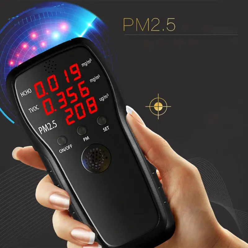 

Handheld LCD Digital Air Quality Monitor Formaldehyde Detector PM2.5 Benzene Tester Gas Analyzer Diagnostic Tool