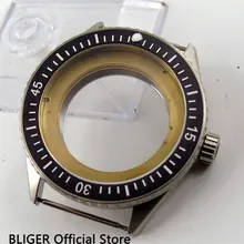 Сапфир Стекло 43 мм из нержавеющей стальной корпус часов черный Керамика рамкой, пригодный для приблизительный срок поставки: 2836 автоматический механизм C83