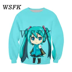 WSFK Hommes et Женская мода Повседневная Толстовка Hatsune Miku 3D Imprimer Guard clothes а manches longues уличный спортивный топ