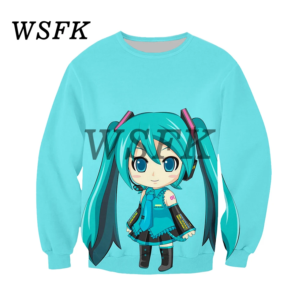 

WSFK Hommes et Femmes Mode Casual Sweat Hatsune Miku 3D Imprimer Guard clothes а manches longues Street Sports Top