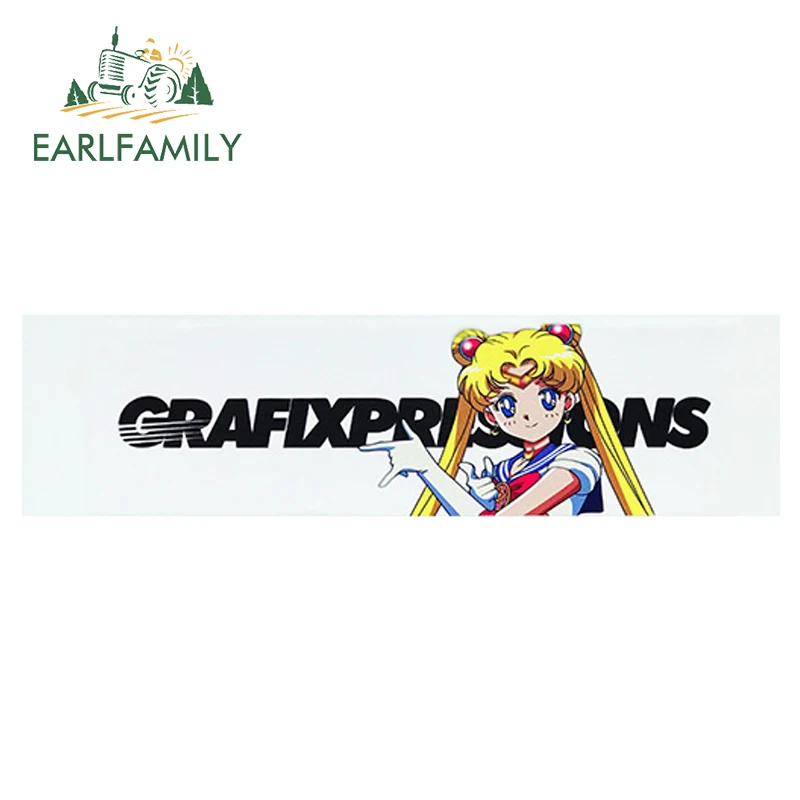 

EARLFAMILY 13cm x 3.6cm for Grafixpressions Sailor Moon Slap Sticker Car Window Bumper Decal Car Sticker Reflective Car Styling
