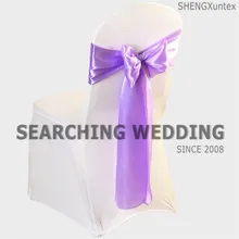 Лидер продаж атласная Председатель Sash Председатель Галстук подходит на Свадебные украшения крышка стула