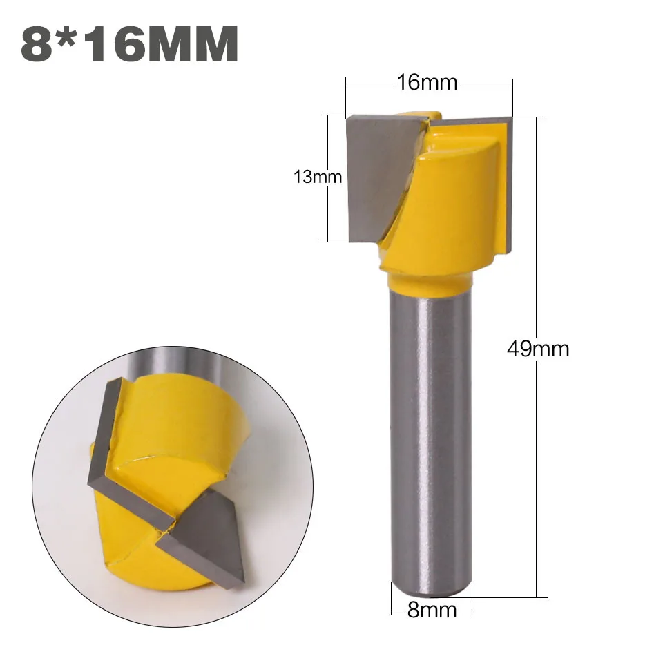 1" Bottom Cleaning Router Bit- 8" Shank - Длина режущей кромки: 16MM