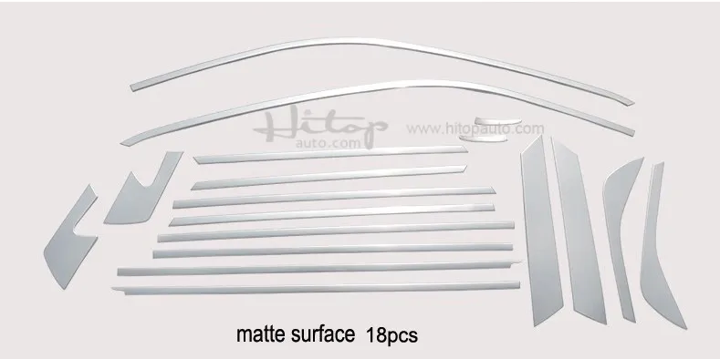 Матч для Дискавери Спорт оконная отделка крышка оконная рама/подоконник, 22 шт. и 18 шт., толстая 304 нержавеющая сталь, ISO9001 качество suppplier - Цвет: matte surface 18 pcs
