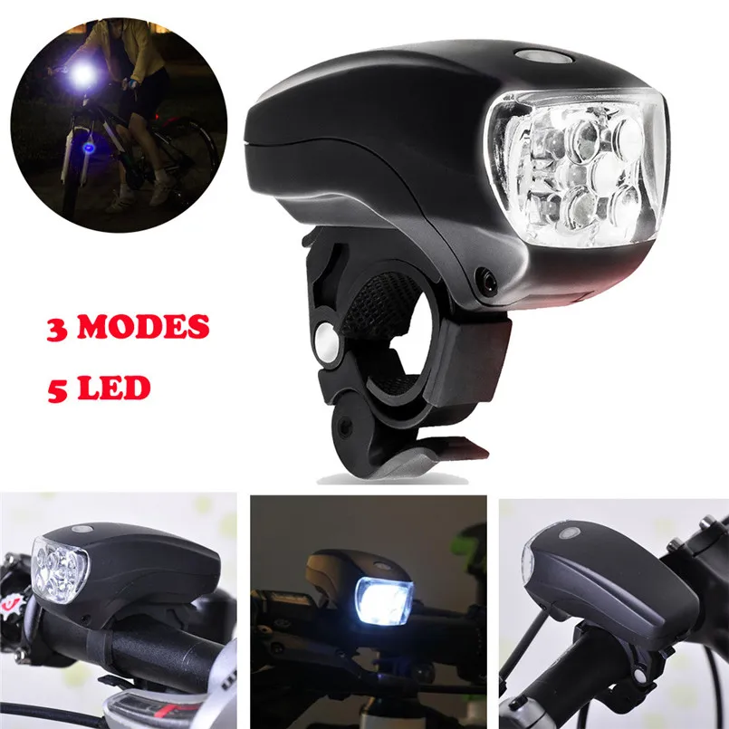 

5 LED Bike Front Light Head Light Torch Flashlight Bicycle Front Headlight Power By 3*AAA Battery 3 Modes Bicycle Lamp 30ST07
