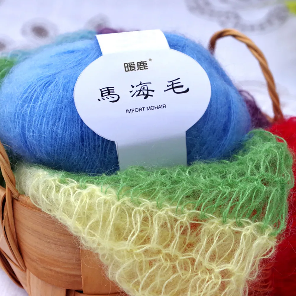 

ISHOWTIENDA Soft Mohair Cashmere Knitting Wool Yarn DIY Shawl Scarf Crochet Thread Supplies Knitting Yarn Crochet para Tejer