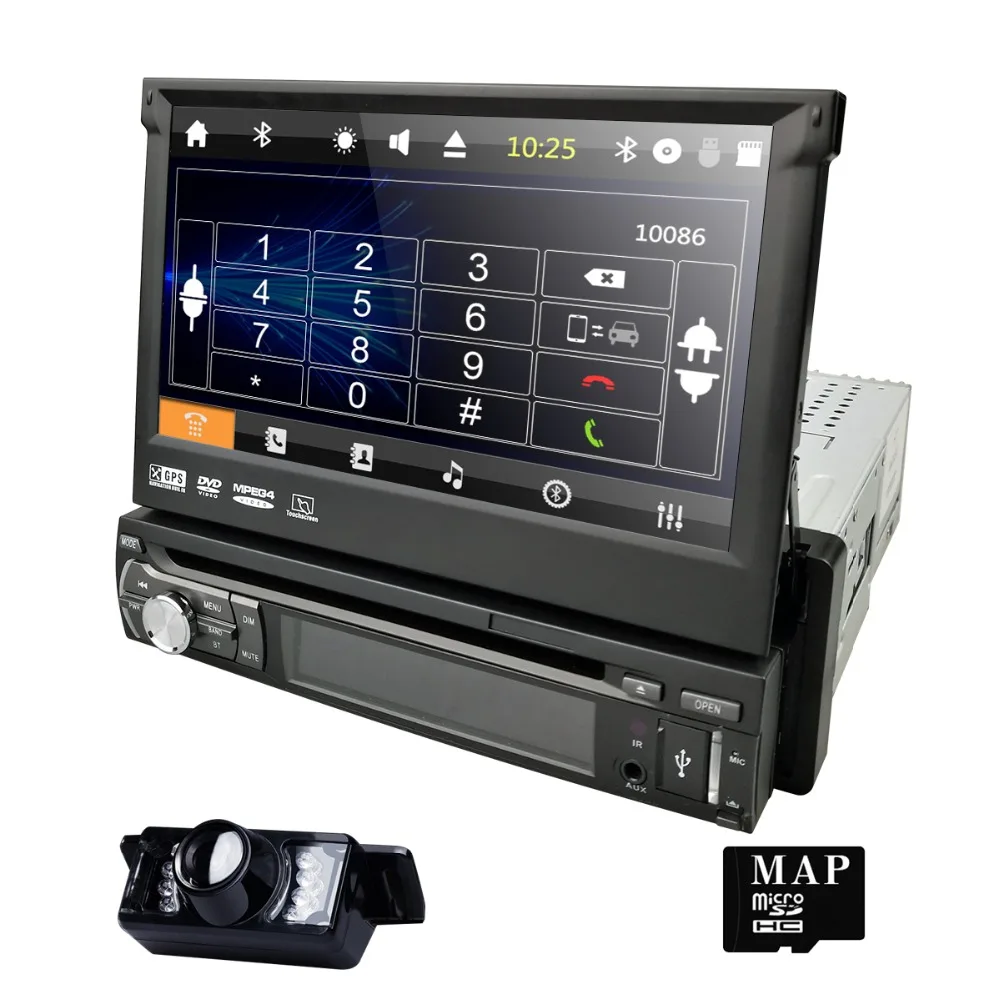 7 дюймов Универсальный 1din Автомобильный dvd плеер gps навигация Авторадио Bluetooth