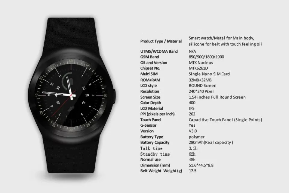 bluetooth watch specification