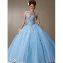 Vestidos de 15 Anos бальное платье Бальные платья с бусинами и корсетом голубое милое 16 платьев Дешевые Бальные платья дебютантное платье