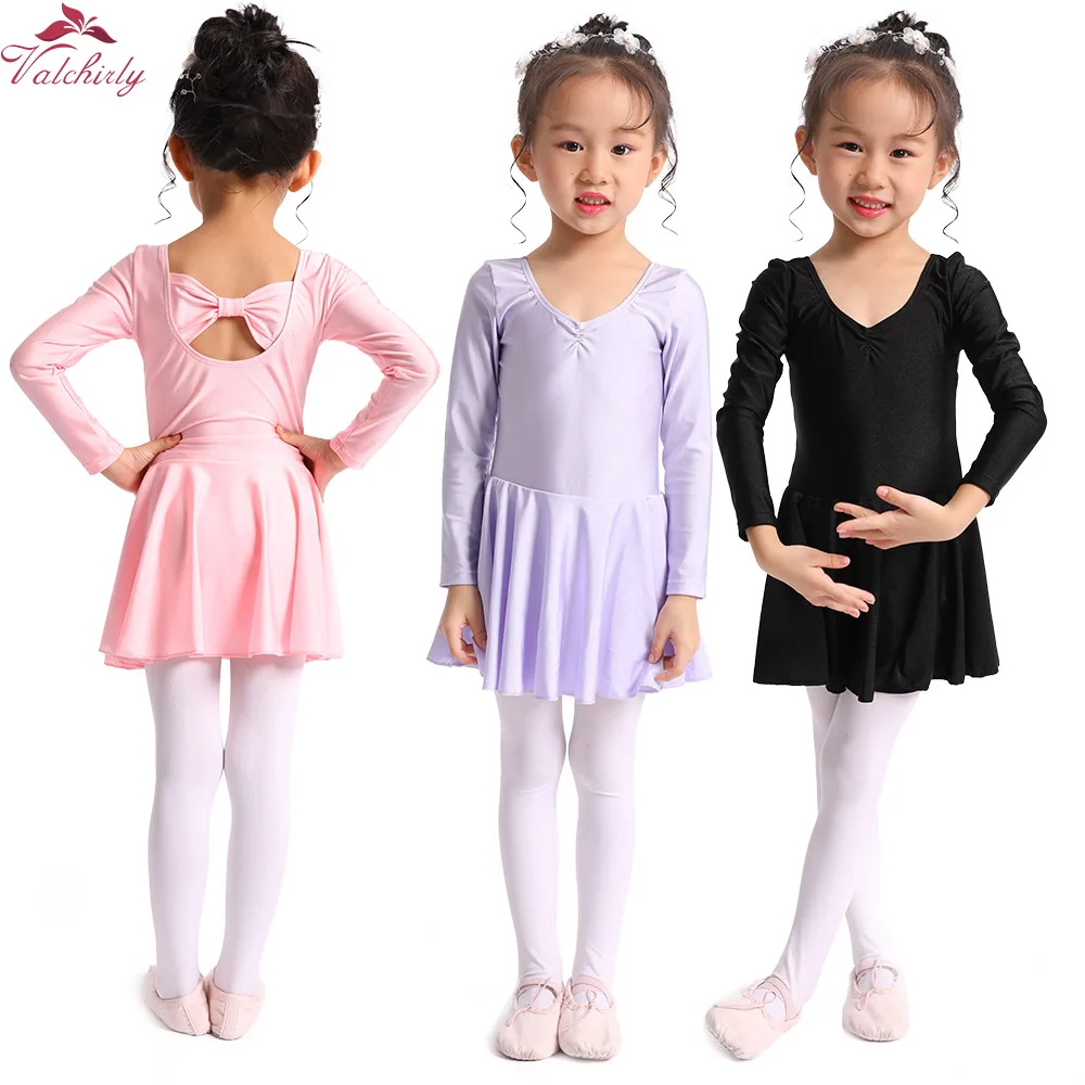 

Girls Dance wear Ballerina Dress Long Sleeves Gymnastics Leotards Swimsuit for Girls 5 Colors for your selection