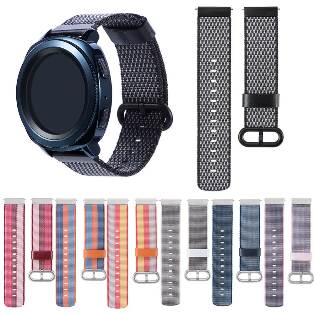 

22MM Smart Wristband Colorful Nylon Webbing Strap Compatible for SamsungGear Sport S2 classis moto360 Second Generation 42MM J15