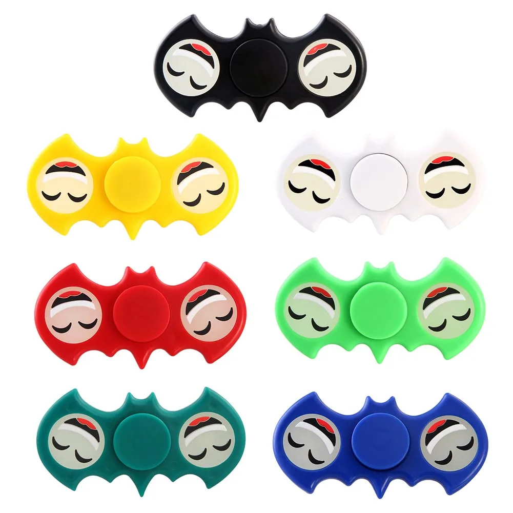 Luminous Smile Face Hands Spinner Stress Bat Spinner Fidget Plastic EDC Tri Spinner Fidget Toy Adults