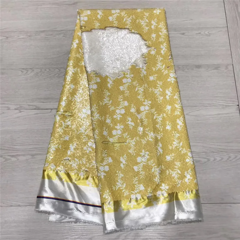 

Reversible African Sequin Lace Fabric Nigeria French Bridal Dress Net Lace Embroidered French Tulle Lace Fabric For Women A1546