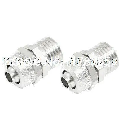 

1/4" PT Thread 6mm x 8mm Pneumatic Air Tube Quick Coupler Fittings 2 Pcs