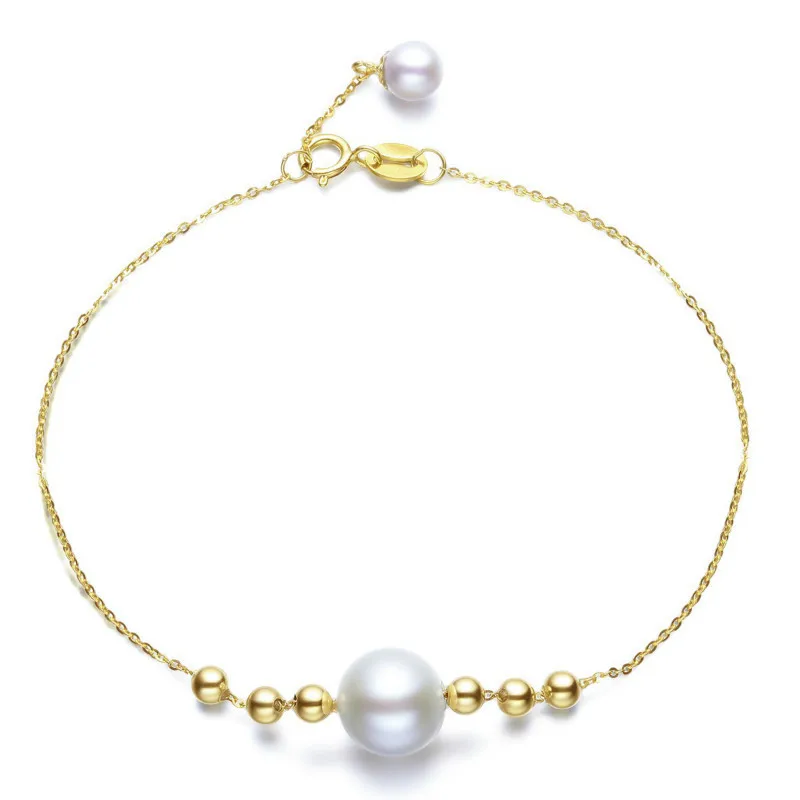 

Jewelry Natural Small Pearl Bracelet Women's Gold Genuine Strong Light Round Anklet for women DIY wholesale