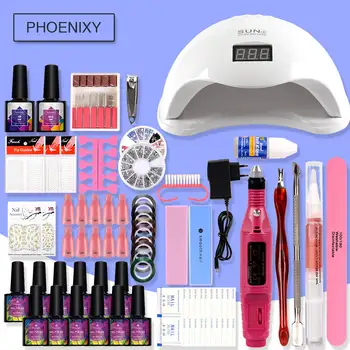 

Manicure Set 48W UV LED Lamp 8ml Gel Polish Nail Kit Nail Drill Machine Electric Manicure Handle Nail Art Tool Electric Nail Kit