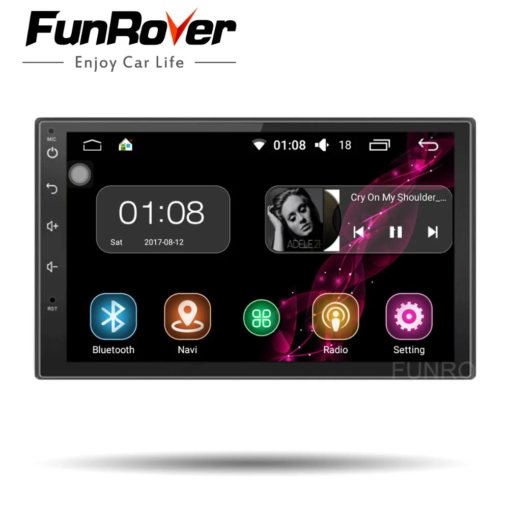 

FUNROVER 2 Din Android 8.0 Car dvd Radio player 7 Inch Universal Quad Core Car Multimedia Player GPS Navigation audio stereo RDS