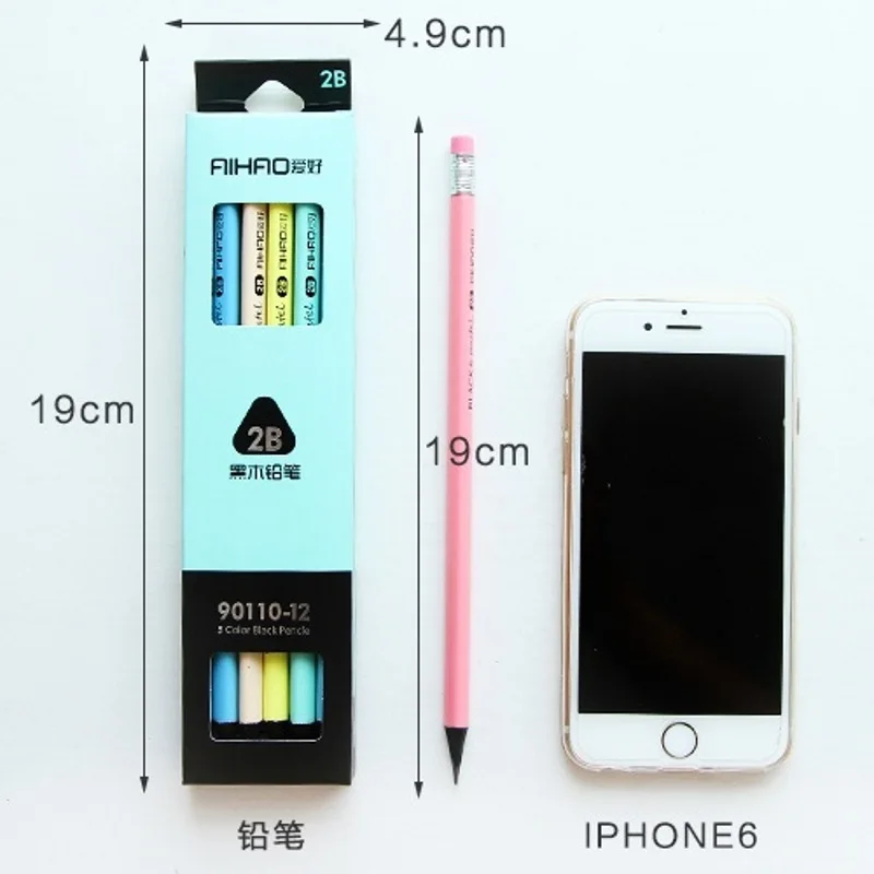 Карандаш пастельный черный 12 шт./лот 5 цветов|pencil stationery|standard pencilpencil wood |