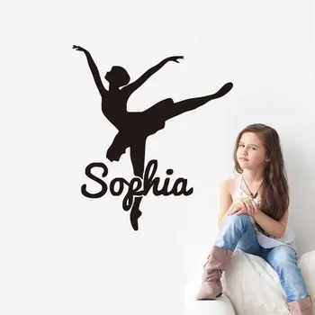 

Dancing Girl Custom Name Wall Sticker Personalized Your Name Vinyl Wall Decal