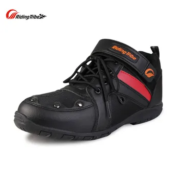 Rijden Stam Motorlaarzen Microfiber Lederen Laarzen Moto Motocross Schoenen Laars Protector Gear Ademend Motorfiets Boot