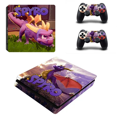 Game Spyro The Dragon PS4 Slim Skin Sticker For Sony PlayStation 4 Console and 2 Controllers PS4 Slim Skins Sticker Decal Vinyl 