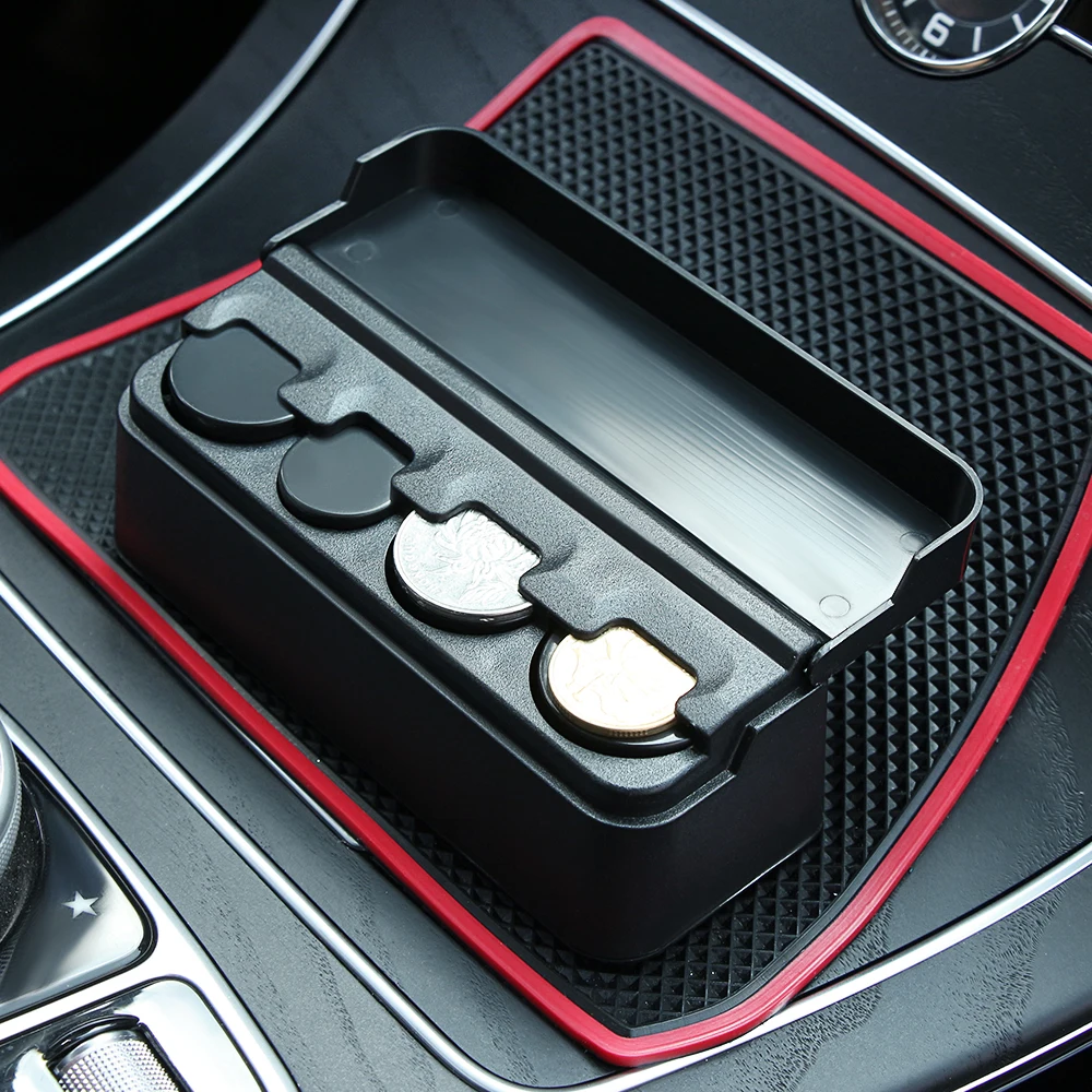 

1Pcs Car Coins Case Storage Box Container for Audi A4 B6 B8 VW Passat B5 B7 Skoda Octavia A7 A5 Renault Megane 2