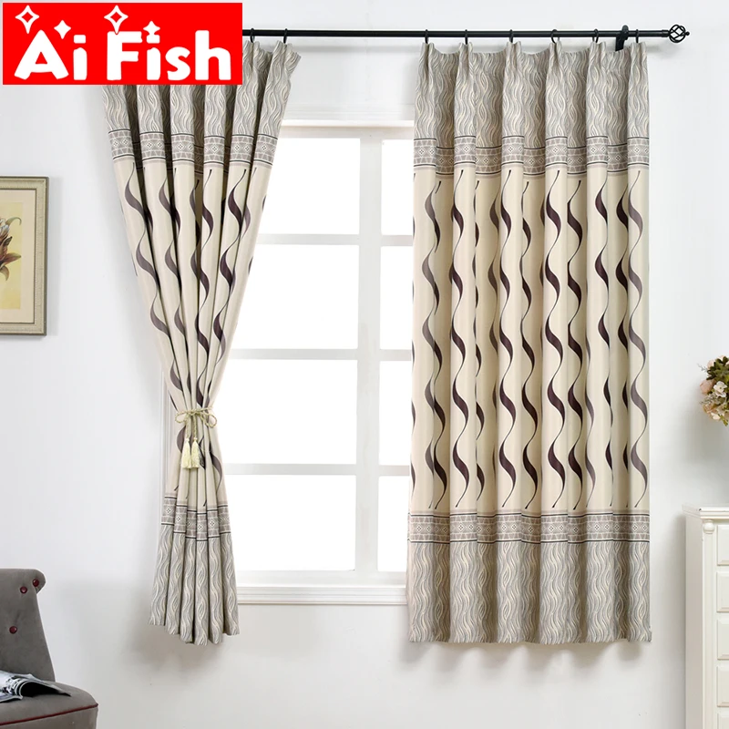 

Stripe Modern Window Curtain Blackout Short Curtain For Living Room Kitchen Textile Drapes Bay Window Finished Customize PC020#3