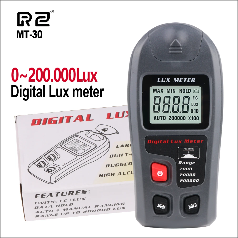 RZ-Digital-Lux-Meter-200-000-Lux-Digital-LCD-Pocket-Light-Meter-Lux-FC ...