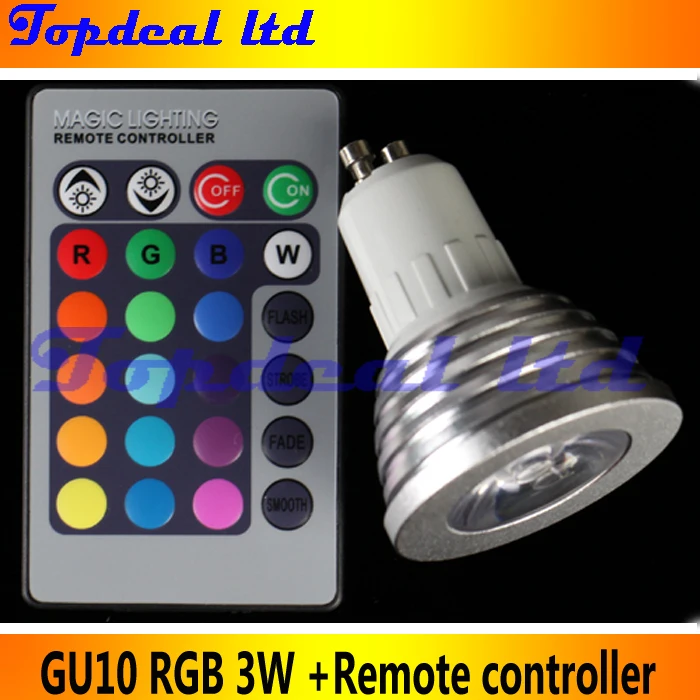 GU10 LED Light Bulb With 24key Remote Controller Magic Lighting 16