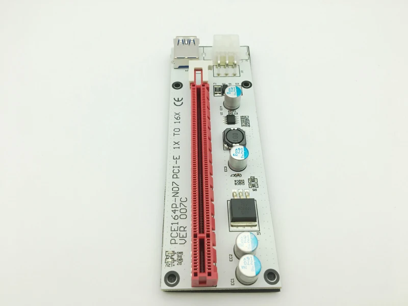 Новая 3в1 VER007C 60 см PCI E Riser карта с 4pin 6pin Sata Molex Power PCIe 1x до 16x расширитель для биткоина