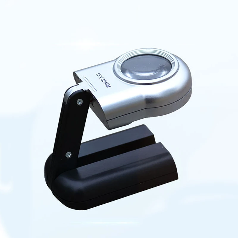 16X 30mm Hand held Magnifiers with 2 LED Foldable Jewelry Loupe Reading