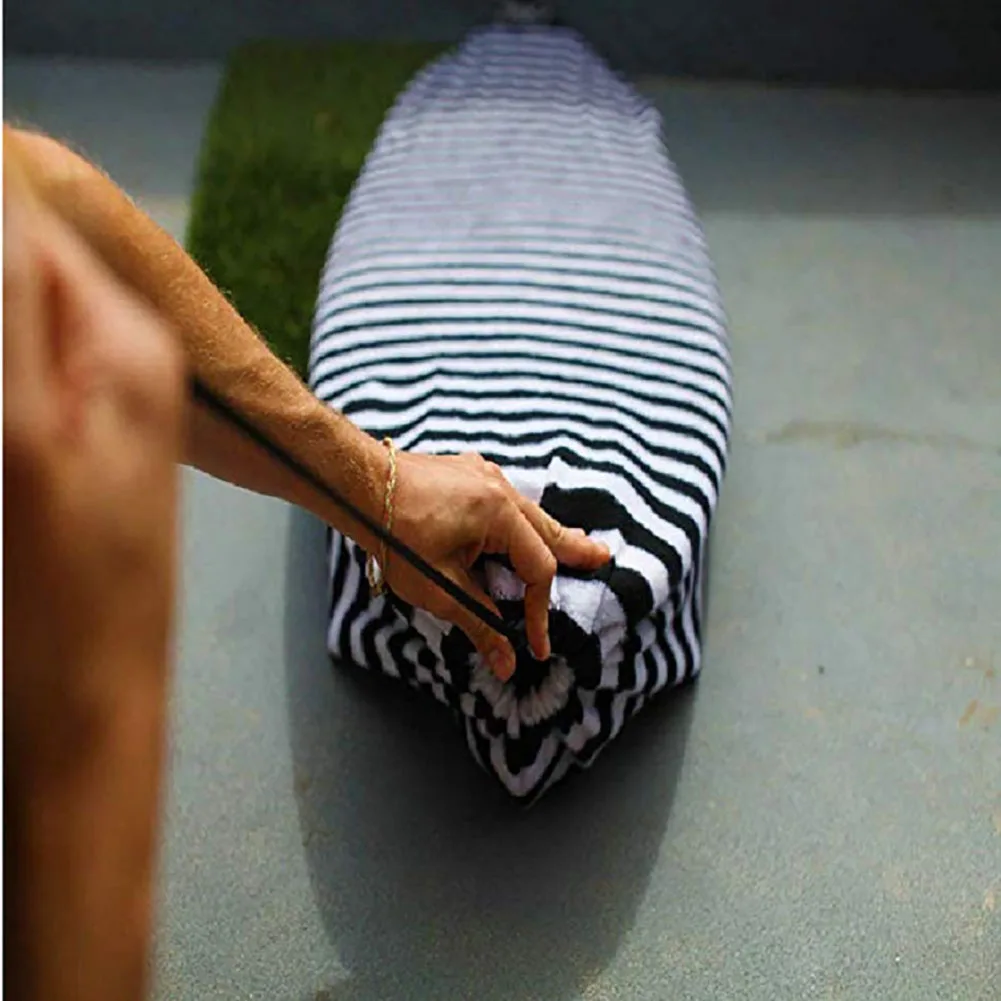 

Surfboard Socks Anti-scratch Water Outdoor Stripes Protective Bag Stretch Surfing Sports Sunproof Portable Drawstring Cover