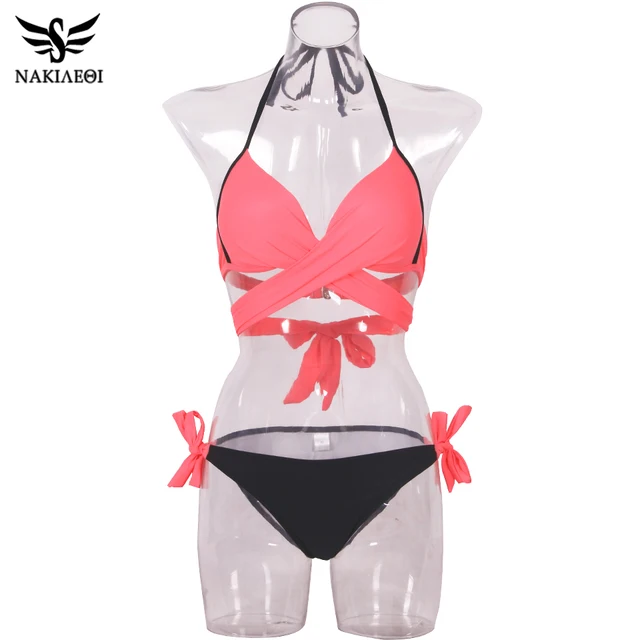 NAKIAEOI 2018 Seksowny bikini kobiety strój kąpielowy push up stroje kąpielowe Criss Cross Bandage Halter bikini Set Beach strój kąpielowy pływać nosić XXL tanie i dobre opinie Bikinis Set Nylon spandex Jednolity patchwork druk Wire Free 180073 Niska talia Pasuje do rozmiaru Weź swój normalny rozmiar NAKIAEOI 2018 Seksowny bikini kobiety strój kąpielowy push up stroje kąpielowe Criss Cross Bandage Halter bikini Set Beach strój kąpielowy pływać nosić XXL tanie i dobre opinie Bikinis Set Nylon spandex Jednolity patchwork druk Wire Free 180073 Niska talia Pasuje do rozmiaru Weź swój normalny rozmiar