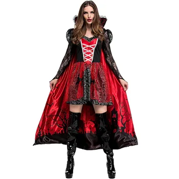 

Classical Deluxe Halloween Party Adult Women Blood Vampire Countess Costume Twilight movies Cosplay Cloak & Dresses Size S-XL