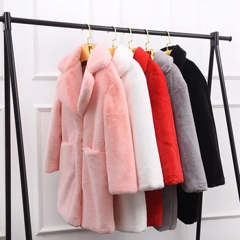 

9045 Fashion Women winter Clothes Female Faux Fur Coat High imitation Mink Fur Overcoat Women Furry Clothes