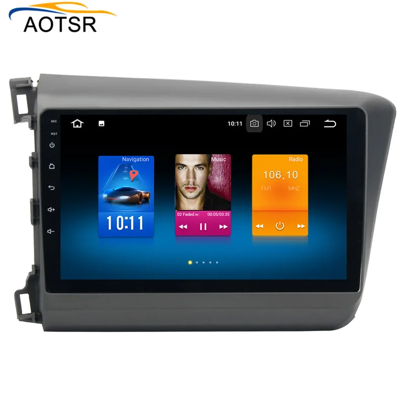 Excellent 2 din Android 8.0 Car multimedia player Radio head unit For Honda Civic 2012 2013 2014 gps navigation Stereo no dvd octa core 5