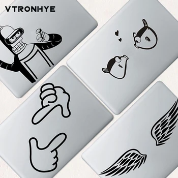 

Funny Black wing PVC Laptop Skin Stickers for Apple Macbook 12 Air Retina 11 13 15 Pro 2016 2018 Partial Laptop Cover Sticker