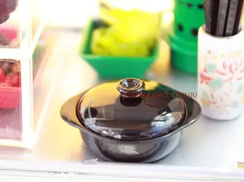 

MINI doll house Siwan clay scene simulation small pot with black sand
