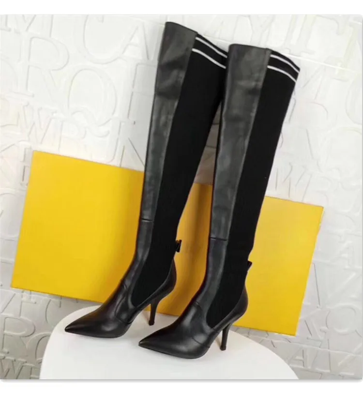Punta Remiendo En Altos Tacones rojo Manera Gilrs Femenina Zapatos 2018 Tejer Negro La Sobre Mujer Rodilla De Rojo Botas on Sexy Slip nW1qUaT1