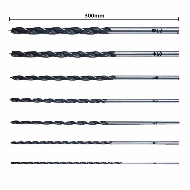 Flexsteel 7 шт. Экстра длинный твист ferramentas furade Brad точечный Сверло по дереву набор 1" /300 мм деревообрабатывающий сверлильный Перфоратор Инструмент
