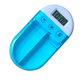 

3Pcs/Lot 2 Compartments Slide Pill Box Timer Intelligent Timing Daily Reminder Alarm Medicine Drug Case Container Tablet Holder