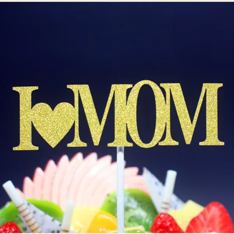 I Love Mom Mather's Day с днем рождения торт флаг Topper для дня вечерние декор выпечки торта