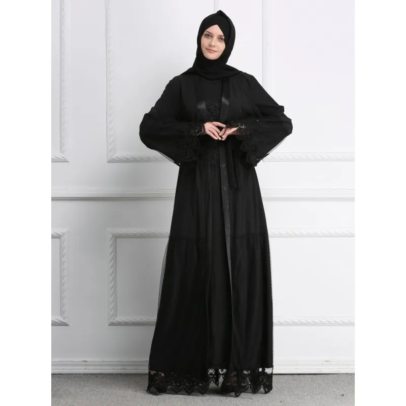 

New Abayas For Women Bangladesh Mesh Lace Muslim Hijab Dress Jilbab Kaftan Abaya Turkey Robe Dubai Qatar UAE Islamic Clothing