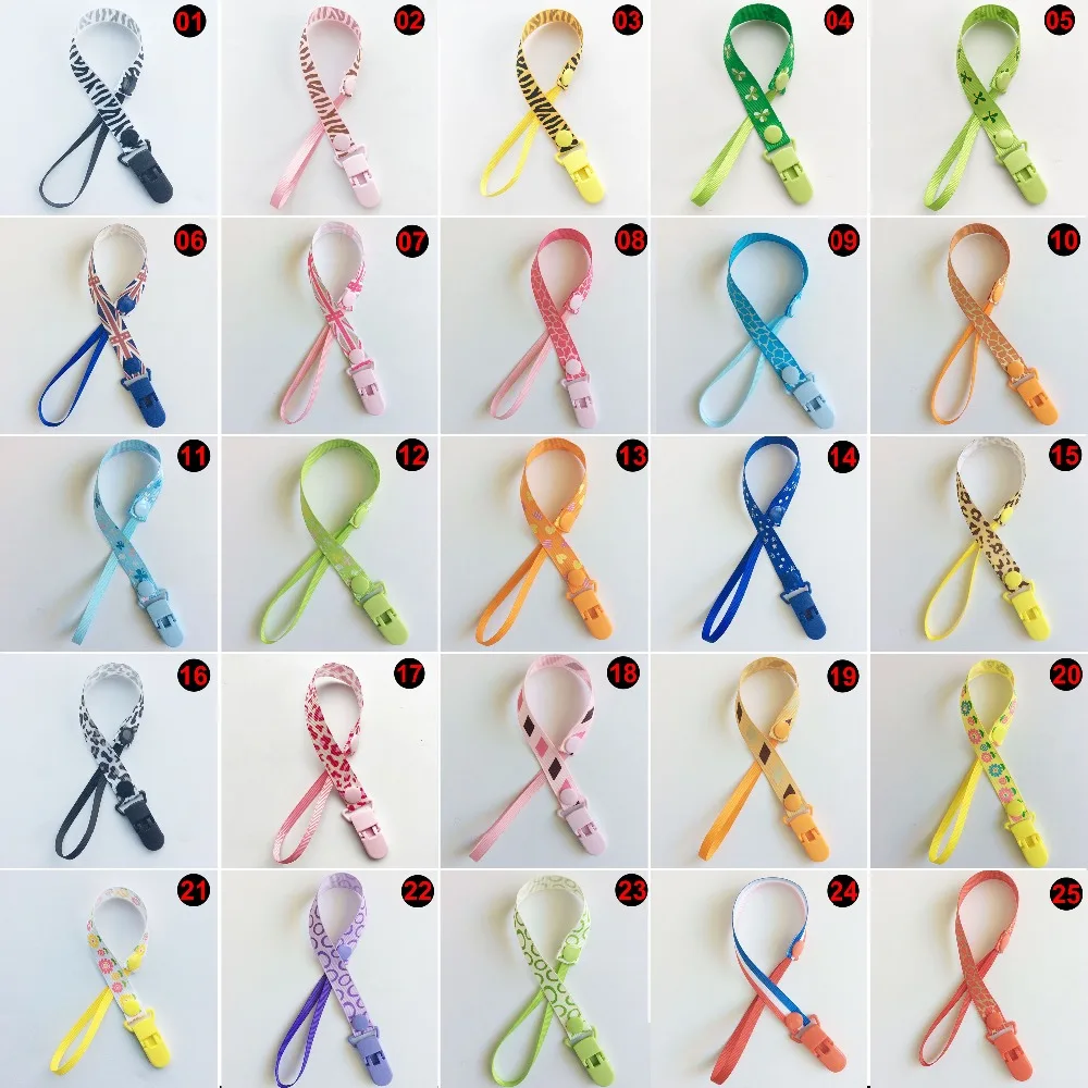 Baby Pacifier Clip Chain for soothers Ribbon Chupetas funny Soother dummy holder Leash Strap Nipple Holder Infant Feeding B0638