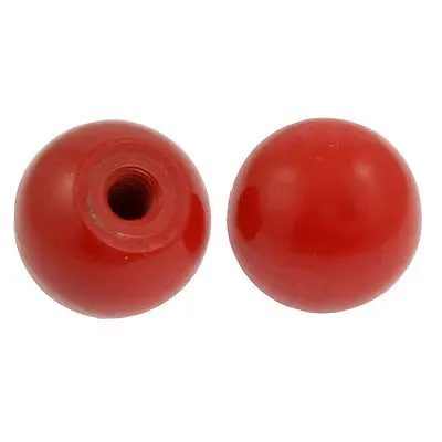 11/32" Thread Hole 1 17/32" Diameter Red Hard Plastic Ball Knob 2 Pcs | Обустройство дома
